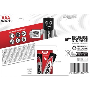 Energizer Max AAA Batterie alcaline, confezione da 16. Micro batterie per dispositivi di uso quotidiano.