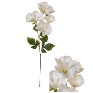 Stelo di ibisco bianco (80 cm) DecoFinder. Pianta artificiale per decorazioni eleganti.