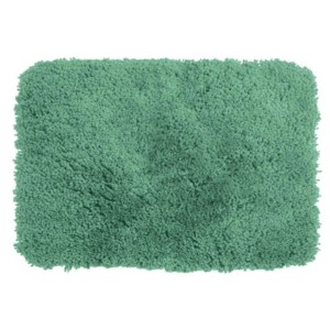 Tapis de bain rectangulaire vert Spirella Highland Basil, 80x150 cm, hauteur de fil 2 cm.