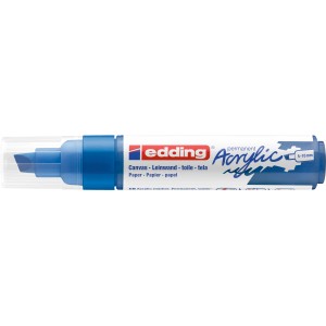 Edding 5000 marqueur acrylique large, bleu gentiane. Marqueur à pointe biseautée pour toile, papier et bois.
