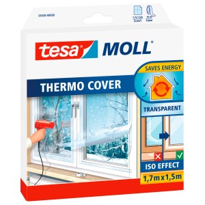 Tesamoll Thermo Cover film fenêtre 1,7x1,5m : Film isolant pour fenêtres pour isolation thermique et protection contre le froid.