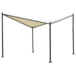 Colibri Gazebo Odonata antracite-beige, 2,8x3,5x3,5 m. Gazebo moderno con pali in acciaio e copertura in poliestere.