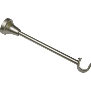 Support Gardinia Europa, ouvert, long, argent satiné, 20 cm, pour fixation de tringle à rideaux.