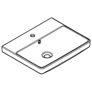 Lavabo Grohe Euro Ceramic, bianco, 55 cm, con troppopieno e foro rubinetto.