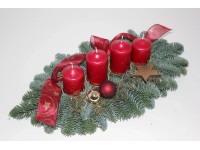 Adventsgesteck mit 4 Kerzen Altrot Ø 45 cm