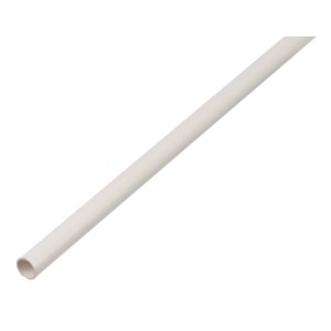 Tube rond en plastique blanc, 7x7x1000 mm, pour diverses applications.