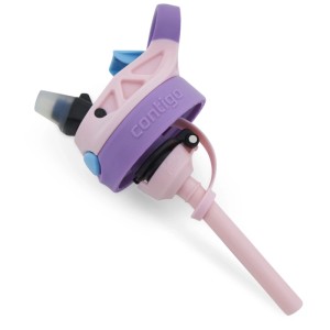 Contigo Borraccia Easy Clean, Polipropilene, Gelato Rosa, 420 ml, dettaglio del coperchio con cannuccia.