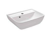 AquaSu® Hänge-Waschbecken Sion Weiss 46 cm mit Hahnloch und Überlauf AquaSu® Hänge-Waschbecken Sion Weiss 46 cm mit Hahnloch und Überlauf