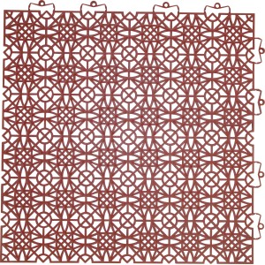 Dalle clipsable Andiamo terracotta, 38x38cm, lot de 7. Dalle en plastique à motifs pour balcon et terrasse.