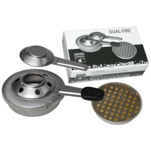 Fornello a pasta Dual Fire Heidi Cheese Line in acciaio inox, ideale per fonduta e raclette.