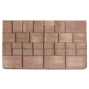 Pavé multiformat Encanto béton antique terra-nuancé pour allées de jardin et entrées de garage.