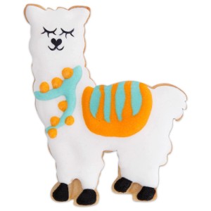 Lama Ausstecher aus Kunststoff, korallefarben, 7,5 cm, für detailreiche Plätzchen.
