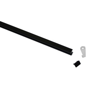 Gardinia Set binario per tende Lucy, 1 binario, nero opaco, 230 cm, con accessori.