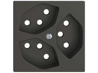 Feller Steckdosen-Frontplatte EdizioDue 3 x Typ13 Schwarz Feller Steckdosen-Frontplatte EdizioDue 3 x Typ13 Schwarz