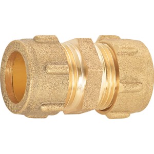 Raccordo a compressione in ottone, 27 mm, per riscaldamento e idraulica.