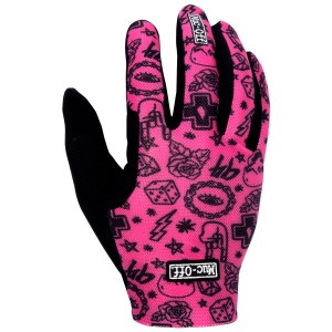 Muc-Off Fahrradhandschuhe Mesh Pink Gr. XL mit Muster für optimalen Grip & Touchscreen-Funktion.
