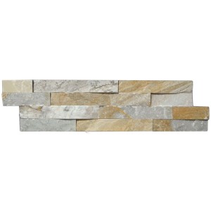 Rivestimento Euro Stone Quarzite Beigemix, 60x15cm, per pareti dal fascino rustico.