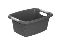 Rotho Wäschewanne Flowers Anthrazit 12 l