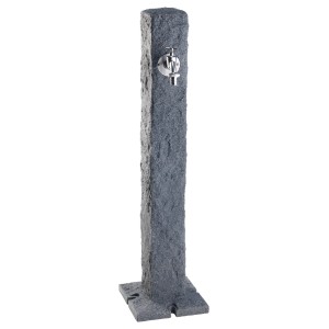 Colonna d'acqua Garantia effetto granito (Darkgranite) con rubinetto cromato per il giardino.