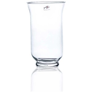 Vaso Hurricane in vetro trasparente, alto 25 cm, per fiori e decorazioni in soggiorno.
