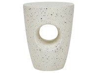 Beliani Table d'appoint Edolo béton Blanc crème ronde Ø 37 cm