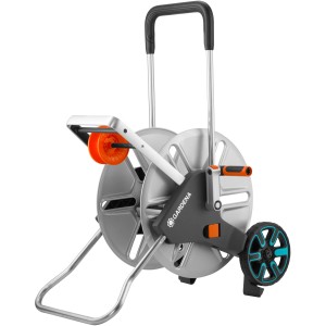 Gardena CleverRoll L Easy Metal Avvolgitubo: Robusto tamburo in metallo per tubi da giardino fino a 100 m.