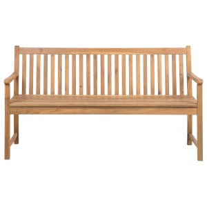 Panca da giardino Vivara in legno di acacia, larghezza 160 cm, adatta per 3 persone.
