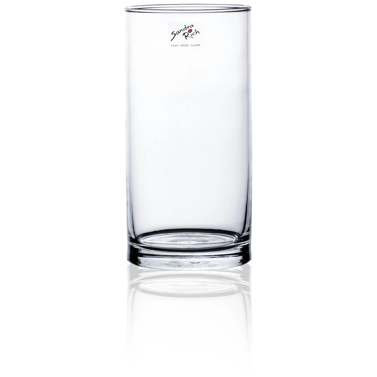Vase Cylindre En Verre Transparent Sandra Rich - Diamètre 9 Cm, Hauteur 20, 25 Ou 30 Cm, Neuf