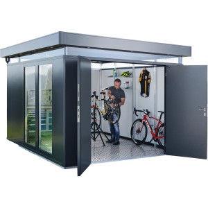 Biohort 2ème vantail de porte en gris foncé métallisé pour abri de jardin CasaNova, pour un accès plus large.