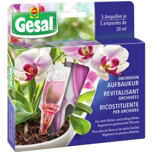 Gesal Cure Orchidées, 5 ampoules d'engrais pour des fleurs et feuilles fortes.