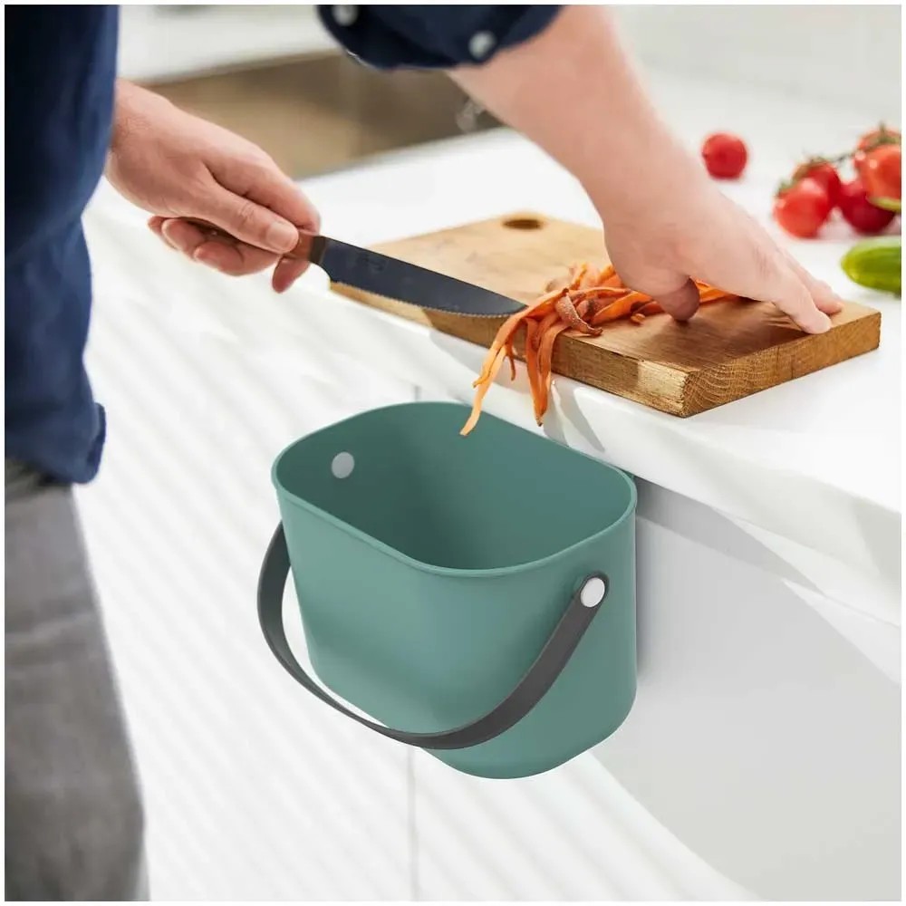 Composteur de cuisine en métal avec filtre et seau en platique 8 litres - Jardin