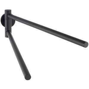 Wenko Handtuchhalter Bosio, mattschwarz, mit zwei schwenkbaren Armen aus Edelstahl.
