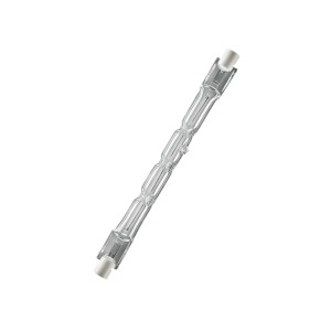 Lampe halogène Osram R7S, 120W, ampoule claire pour une lumière blanche chaude et vive.