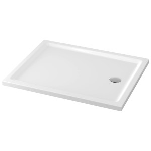 Receveur de douche rectangulaire blanc Cersanit Tako Slim, 100x80 cm, en acrylique.