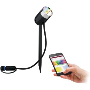 Paulmann Plug & Shine Pike RGBW faretto da giardino con picchetto, controllabile tramite app.