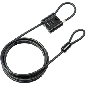 Antivol câble Burg Wächter 725 Snap and Lock, noir, 300 cm, antivol vélo à code.