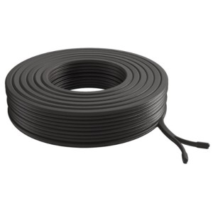 Cavo nero Schönenberger 24V, 10 m, per sistemi di illuminazione esterna, arrotolato.