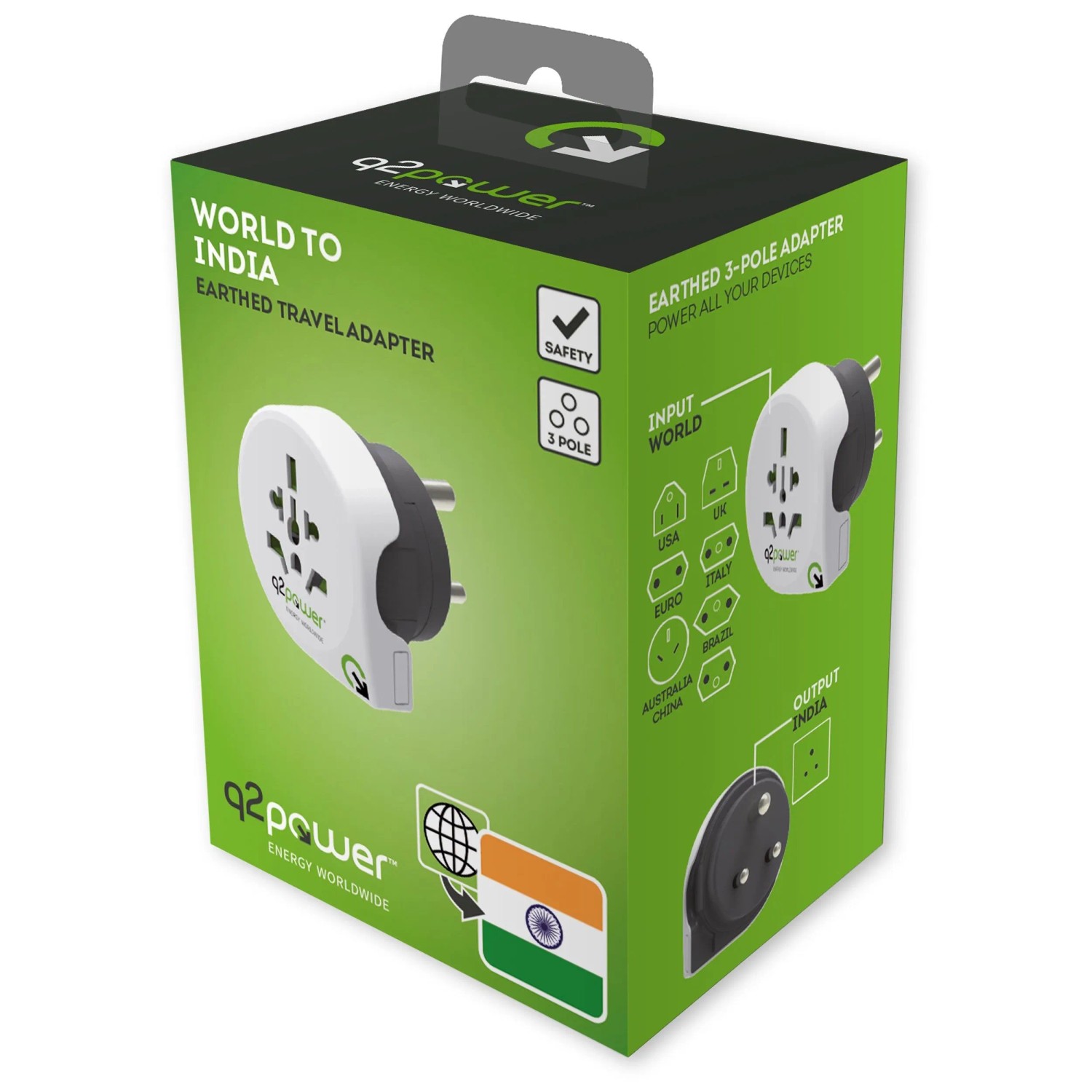 Adattatore Universale Da Viaggio 3-in-1 – Presa Internazionale Da Mondo A Europa, Con Contenitore, 220V, Bianco
