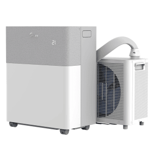 Midea PortaSplit climatiseur mobile avec unité extérieure, blanc/gris, pour espaces intérieurs jusqu'à 42m².