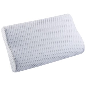 Cuscino Kangto Memory Foam azzurro, alto, 50x30 cm, con rivestimento Aloe Vera.