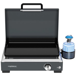 Campingaz Plancha Sigma 1 CV grill a gas, acciaio, nero, con piastra plancha e cartuccia gas.