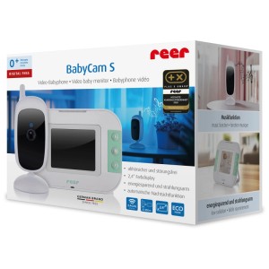Reer BabyCam S Babyphone in Weiß: Digitale Babyüberwachung mit Kamera und Farbdisplay.