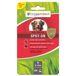 Bogaprotect Spot-On M per cani (10-20kg), confezione da 3 per la protezione da pulci e zecche.