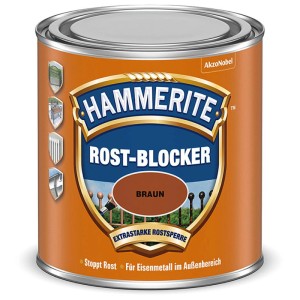 Hammerite Rost-Blocker Marrone Opaco 500ml: Fondo antiruggine per metalli ferrosi.