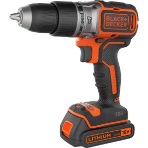 Trapano avvitatore a percussione Black+Decker BL188K con batteria 1,5 Ah e valigetta.