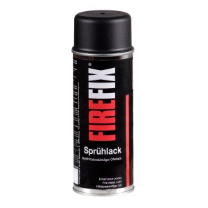 Spray pour poêle Firefix, noir, résistant à la chaleur jusqu'à 500°C, pour accessoires de cheminée et poêle.