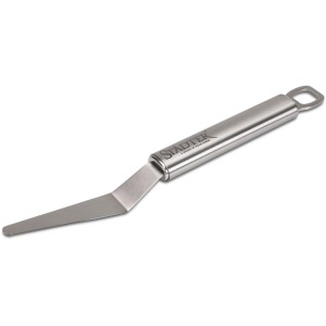 Städter Winkelpalette aus mattem Edelstahl, 24,5 cm, mit abgewinkelter Klinge und Aufhängeöse für Küchenhelfer.