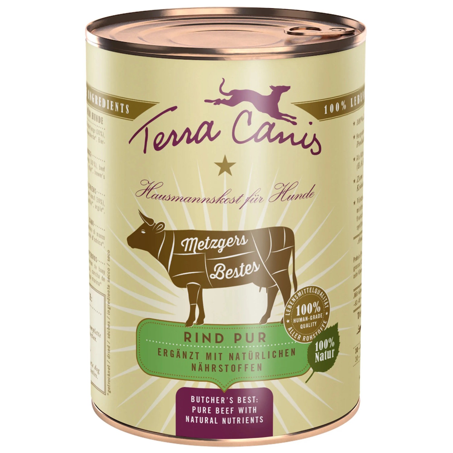 Terra Canis Hunde-Nassfutter Metzgers Bestes Rind Pur 400 g
