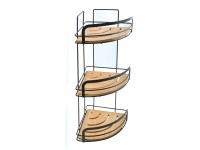 MSV Eckduschregal mit Saugnäpfen Bambus und Stahl 3 Ebenen MSV Eckduschregal mit Saugnäpfen Bambus und Stahl 3 Ebenen