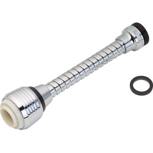 Rompigetto cromato con tubo flessibile (150mm) per miscelatori, orientabile.